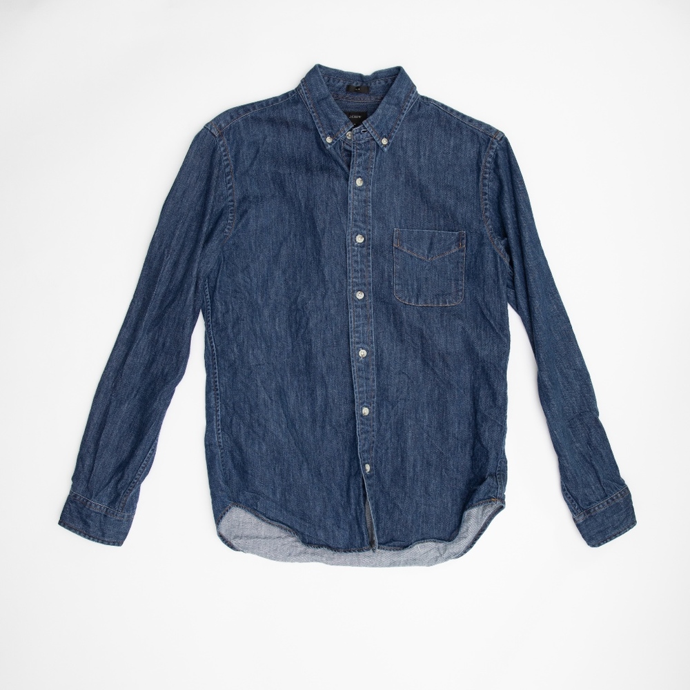 J Crew Slim Fit Denim Button Up Shirt